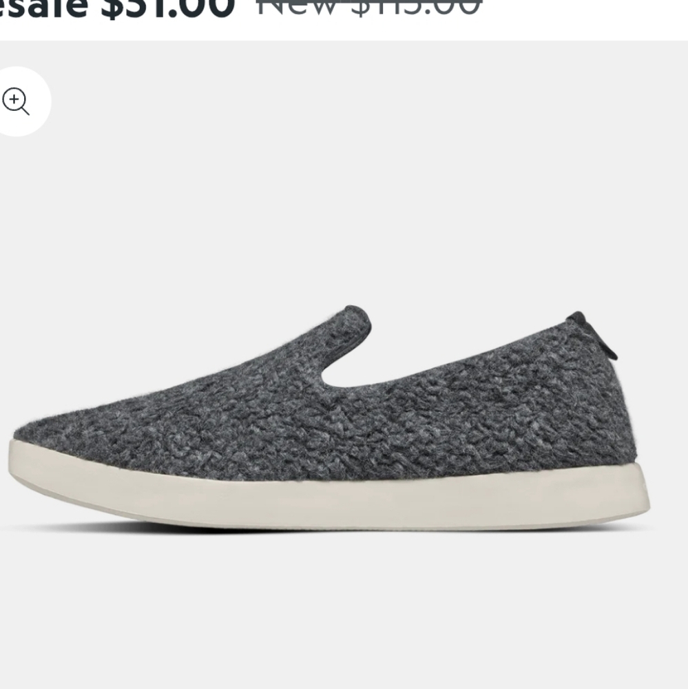 -Allbirds Gray Wool Fluffy Loungers. W11